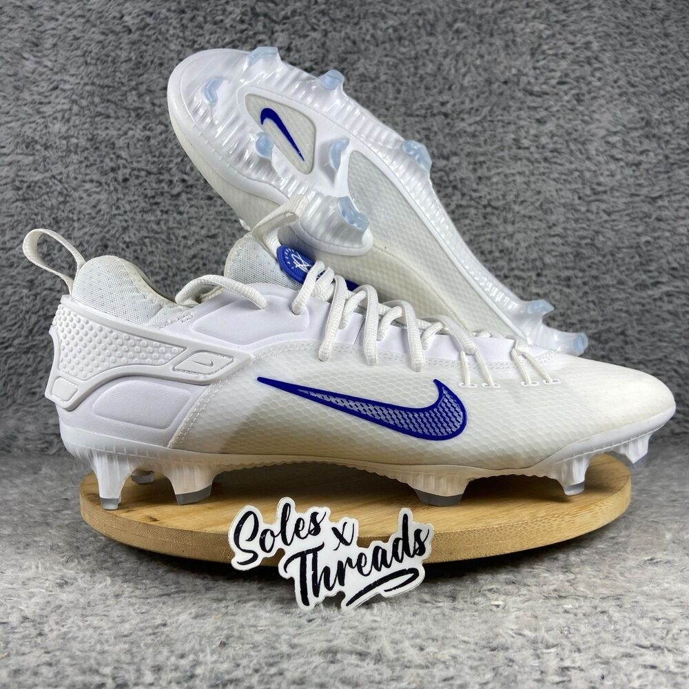 Nike Huarache 9 Elite Low Lacrosse Size 11 Men White Game Royal Blue FV6130-101